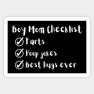 Boy mom checklist Magnet